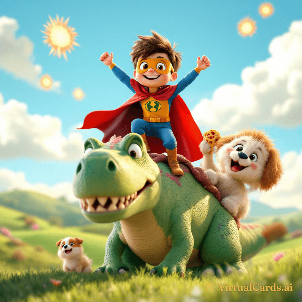 Feel Better card for Lucas, 3D Animated style