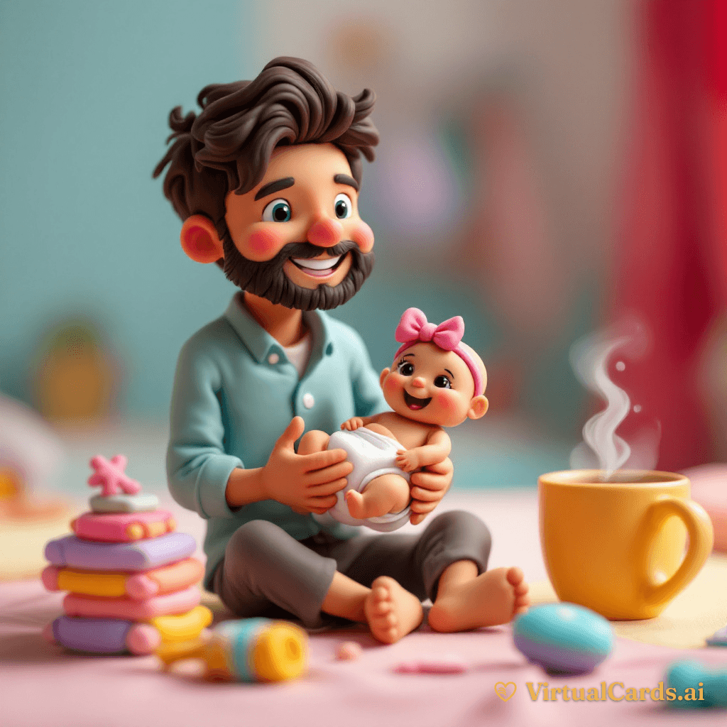 Congratulations New Dad card for Jason, Claymation style