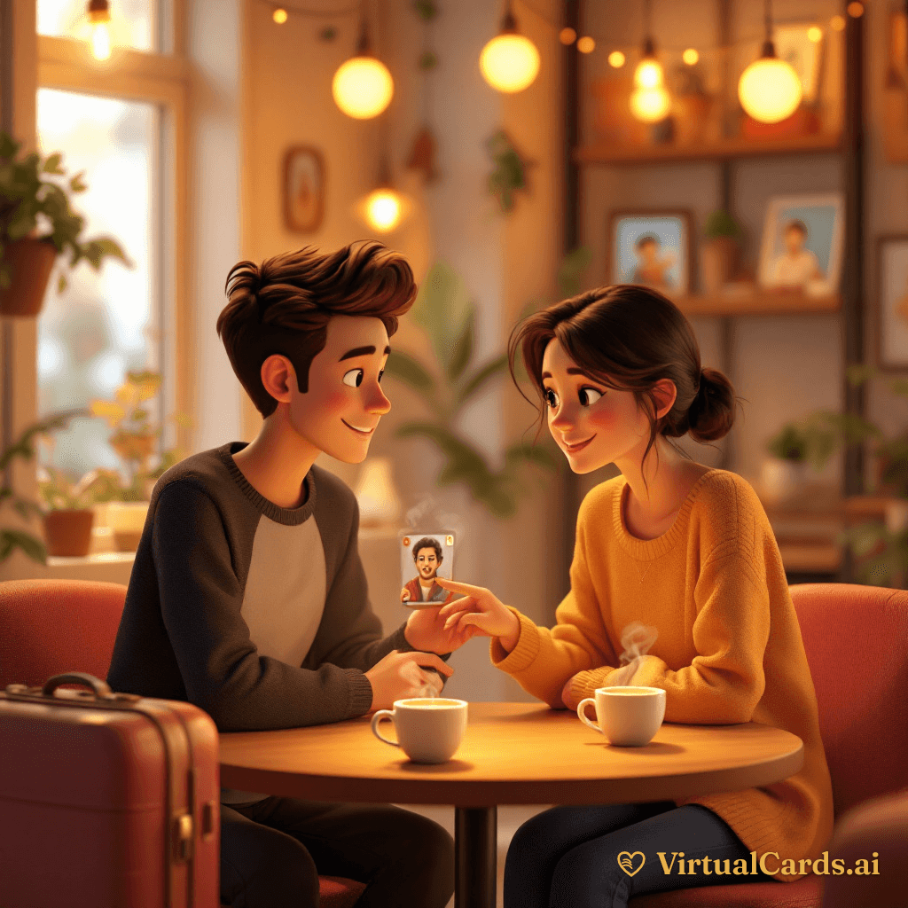 Missing You card for Alex, 3D Animated style