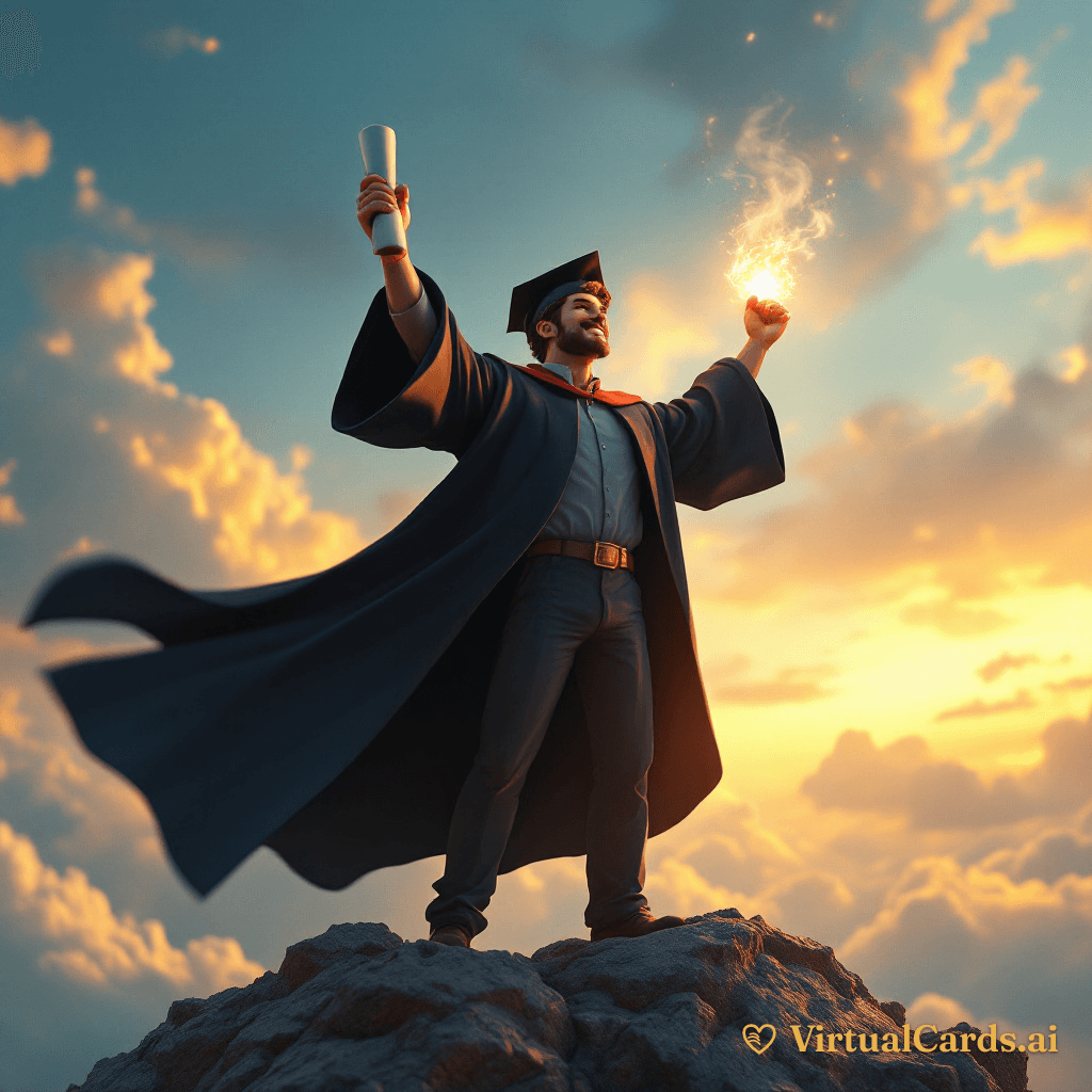 College Graduation card for Tyler, 3D Animated style
