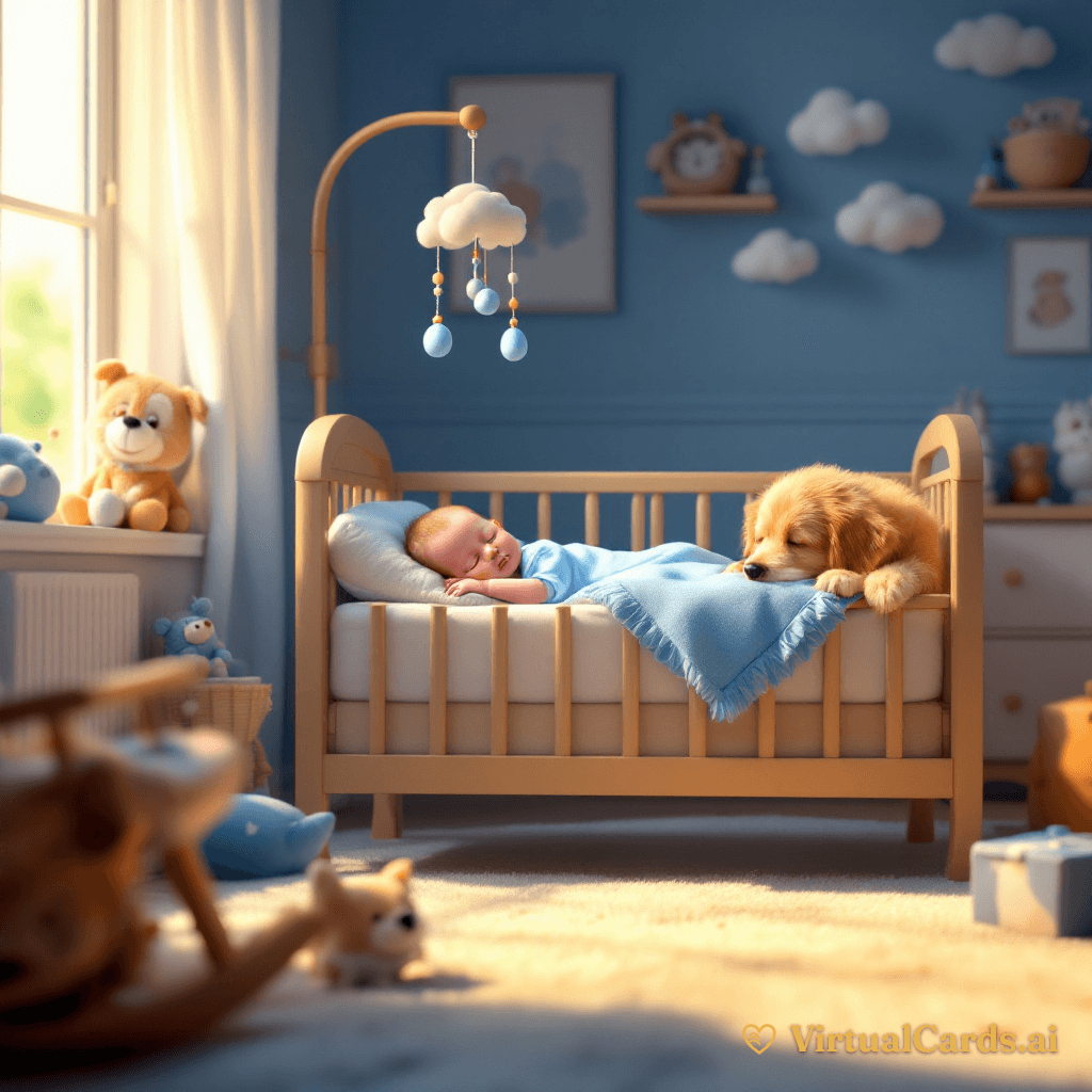Congratulations -- It's a Boy card for Megan & Chris, 3D Animated style