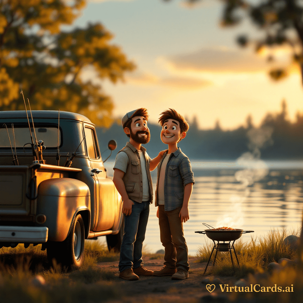 Just Because card for Dad, 3D Animated style