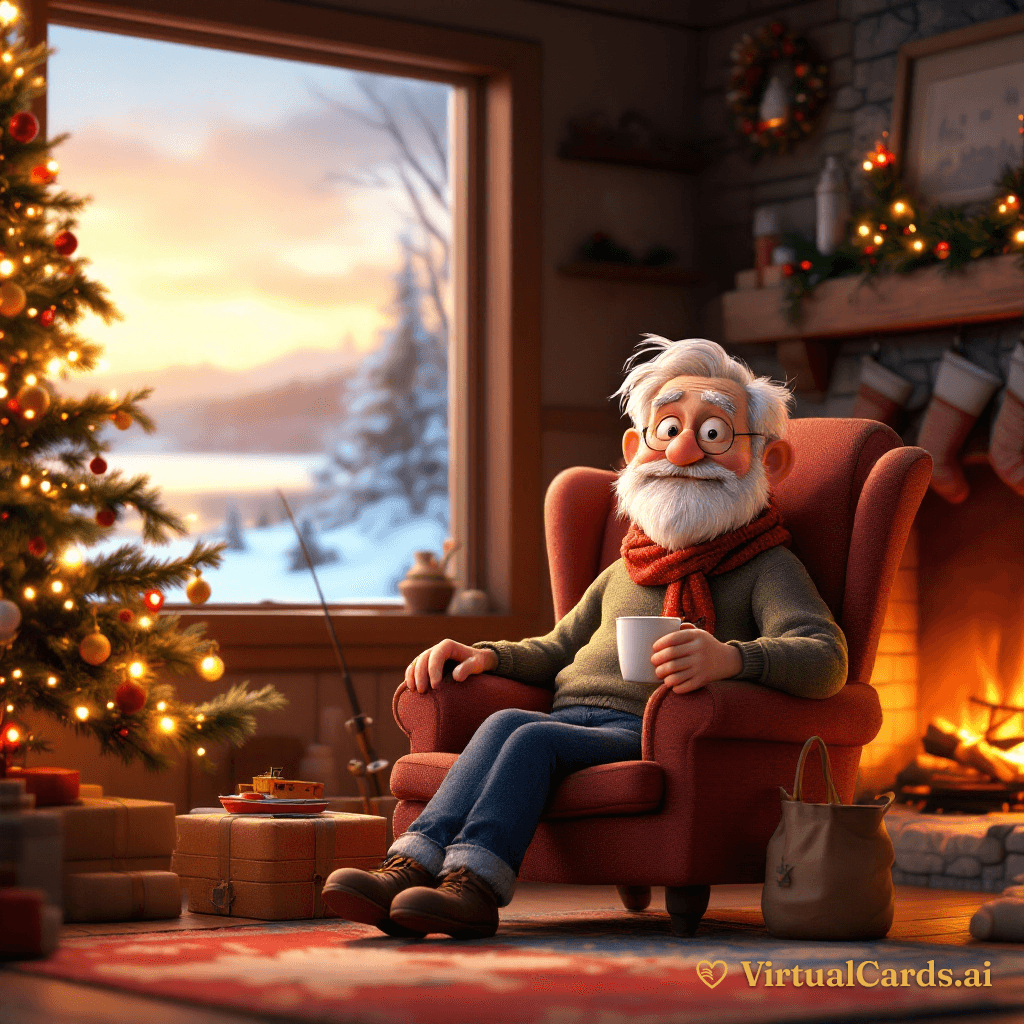 Christmas card for Grandpa Frank, 3D Animated style
