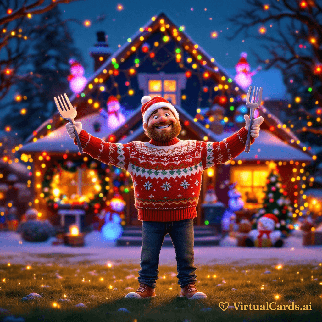 Christmas card for Dad, 3D Animated style