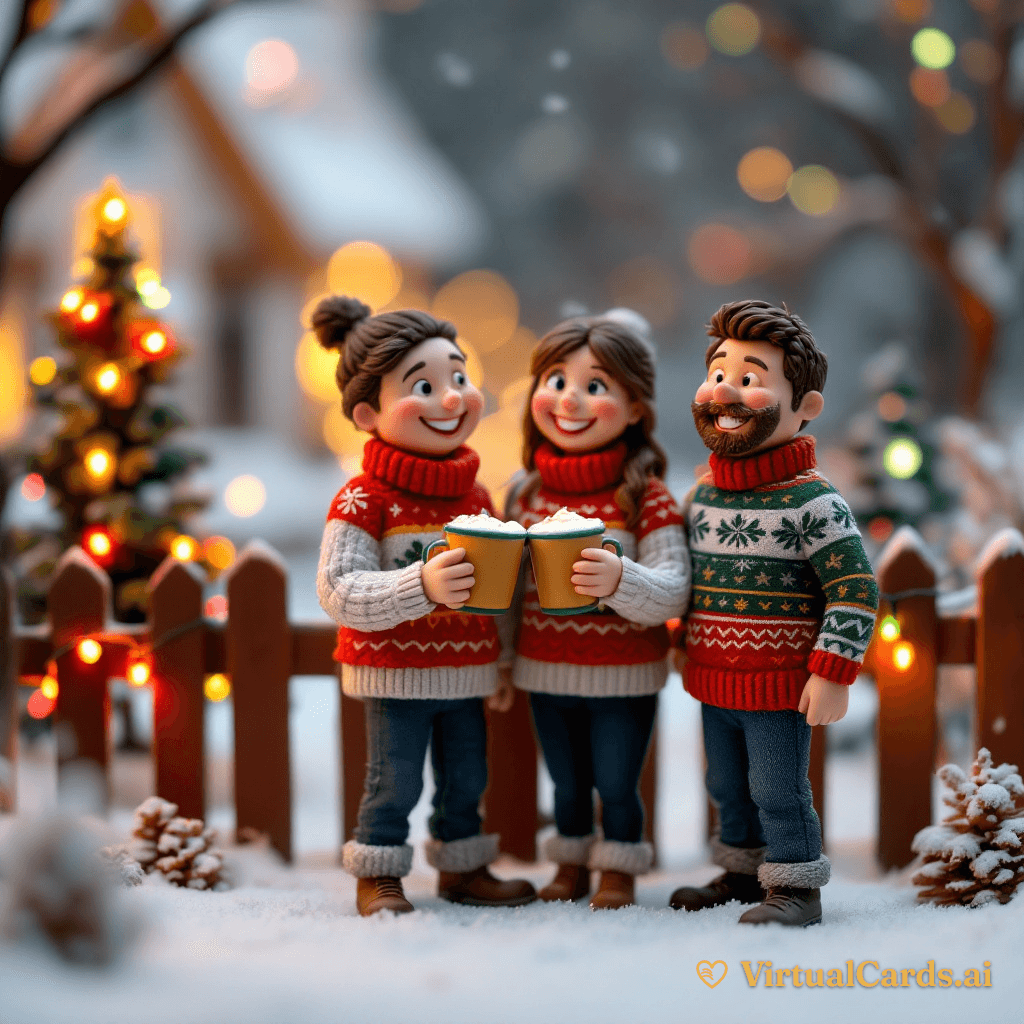Merry Christmas card for Tom & Karen, Claymation style