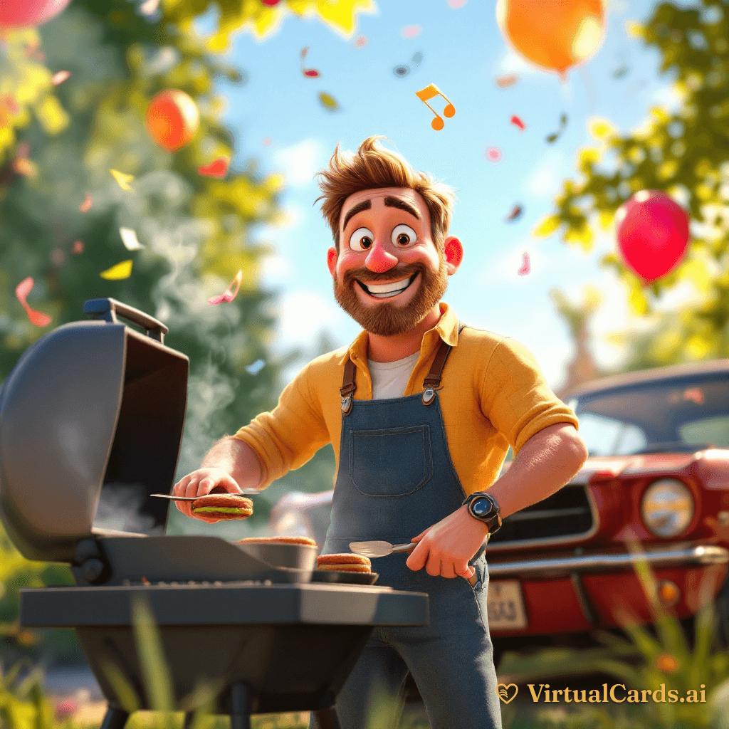 Birthday card for Dad — Mike, 3D Animated style