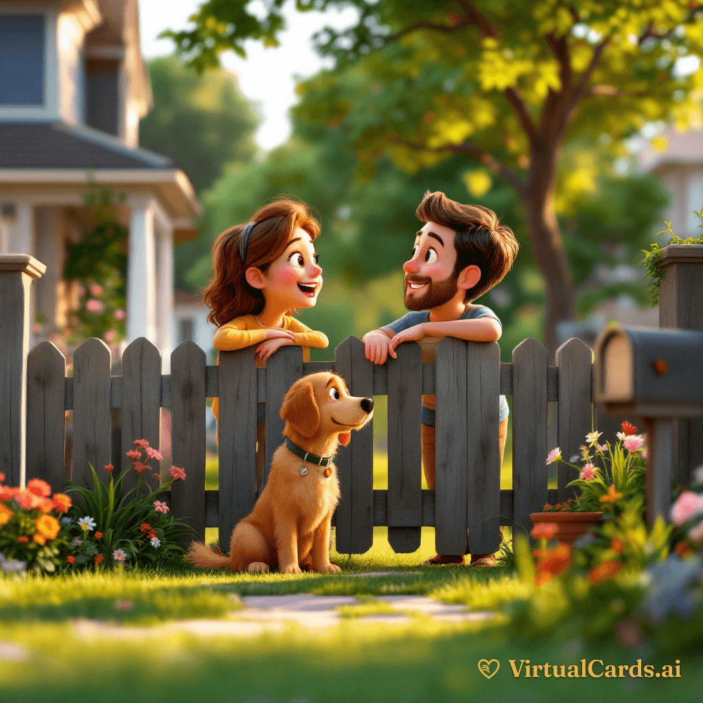 Thank You Neighbor card for Tom & Karen, 3D Animated style