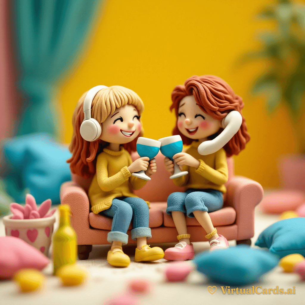 Thank You Friend card for Nicole, Claymation style