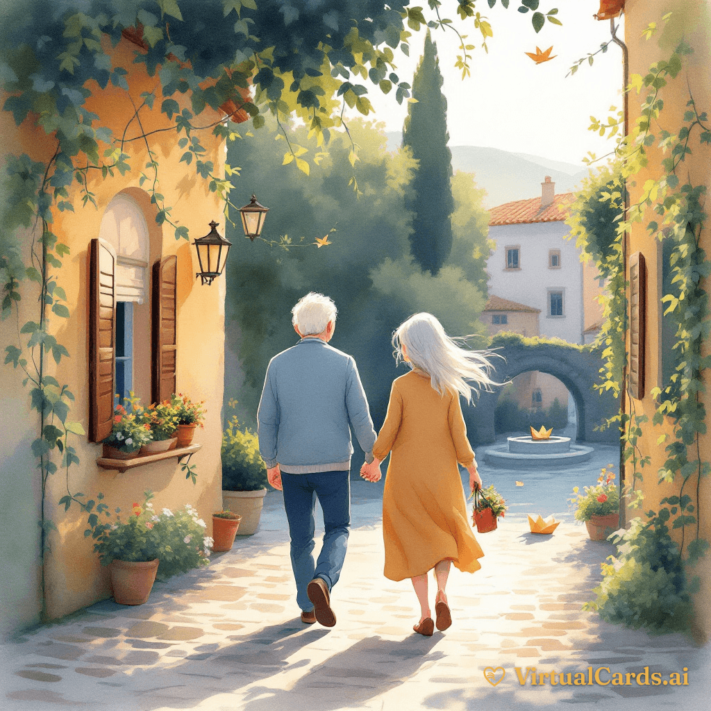 25th Anniversary card for Susan, Watercolor Storybook style