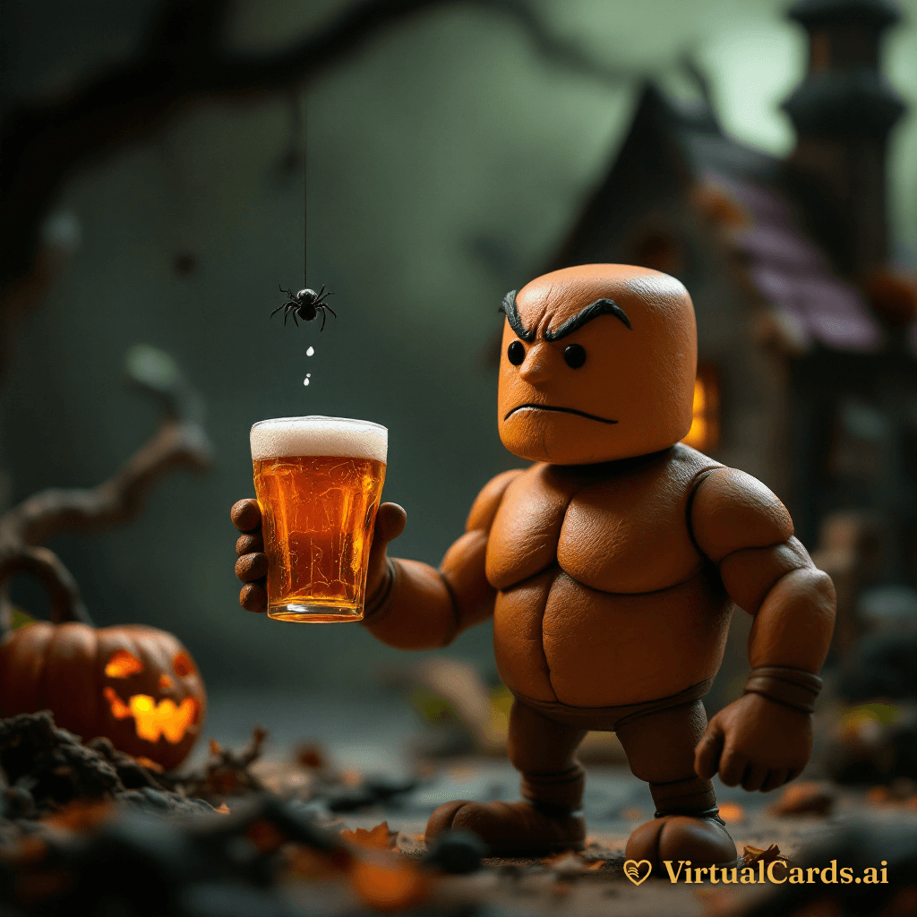 Happy Halloween card for Mike, Claymation style
