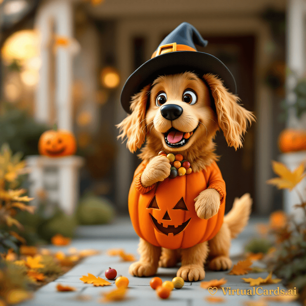 Happy Halloween card for Cooper, Claymation style