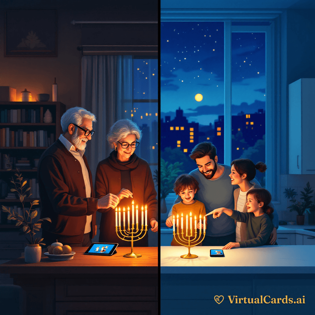 Hanukkah card for Mom & Dad, Real Cinematic style